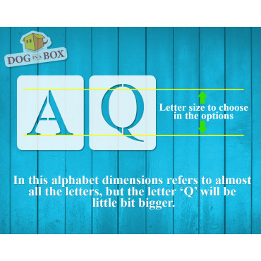 Alphabet Schablonen Schriftart n.12 - Times New Roman Schablone - Großbuchstaben für Holzschilder und Wände. Einzelne Buchstaben