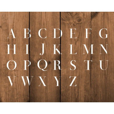 Stencil Alfabeto font n.14 - Stencil lettere maiuscole per insegne e pareti in legno.