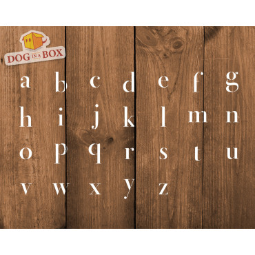Stencil Alfabeto font n.14 - Stencil di lettere minuscole per insegne e pareti in legno.