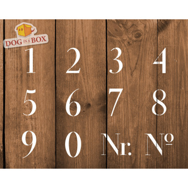 Pochoirs de numéros n.14 - Pochoirs de numéros individuels pour panneaux et murs en bois.