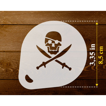 Stencil di pirati n.3 (set di 3) - Stencil per decorare torte, biscotti, pareti, legno o tessuti
