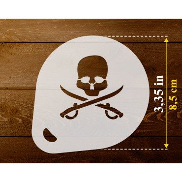 Piratenschablonen n.3 (3er-Set) Cappuccino und Kaffee Kakaopulver Dekor Schablone - Face Painting Schablonen