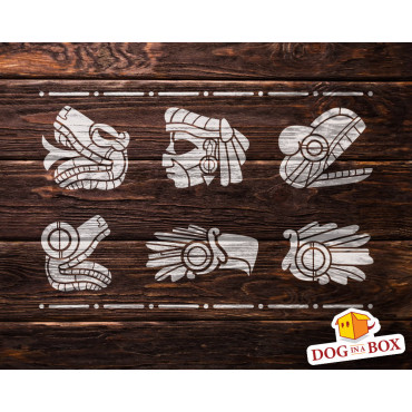 Aztech Symbols n.1 - Reusable Nahuatl - Mayan hieroglyphs stencil. Aztec Glyphs.