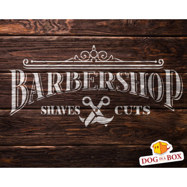 Barber Shop stencil n.1 - Reusable vintage Barber salon stencil for signs, wood and fabrics