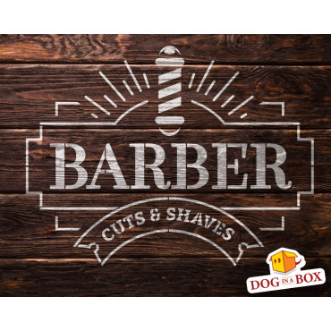 Barber Shop stencil n.4 - Reusable vintage Barber salon stencil for signs, wood and fabrics