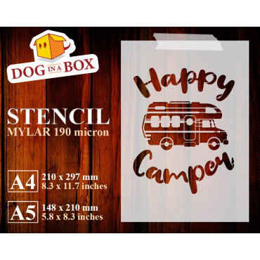 Stencil "Happy Camper" n.4...