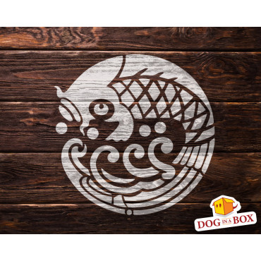 Koi stencil n.3 - Reusable koi carps stencil for wood signs, wall decor and fabric