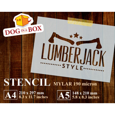 Lumberjack stencil n.2 - Reusable woodcutter stencil for vintage wood signs, walls and fabrics
