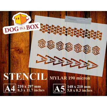 Polynesian patterns stencil n.1 - Hawaiian & Samoan stencil, tribal pattern stencil