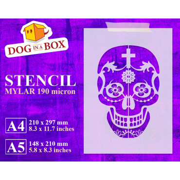 Sugar Skull stencil n.3 -...