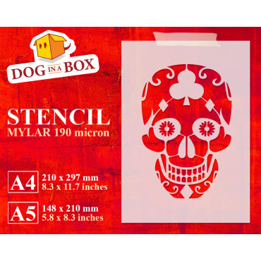 Sugar Skull stencil n.4 - Dia de los Muertos stencil for wood signs, walls and party decor.