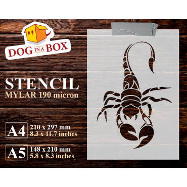 Scorpion stencil n.2 - Reusable scorpio stencil for wood signs, walls or fabrics.