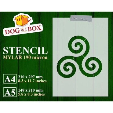 Triskell stencil n.1 - Celtic Triskelion stencil. Triquetra reusable stencil for painting