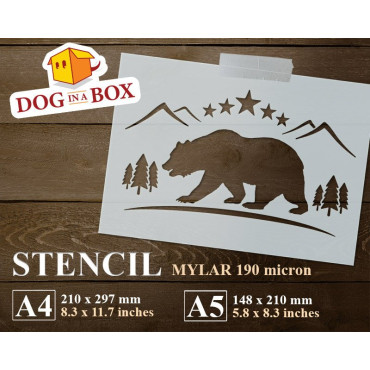 Stencil Bear and Mountains...