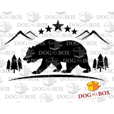 Bear and Mountains stencil - Reusable California flag stencil for wood signs, walls or fabrics.