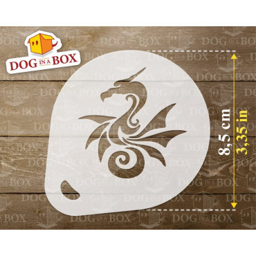 Dragon stencils n.1 (set of 3) Cappuccino and Coffee cocoa powder decor stencil - Face Painting stencils