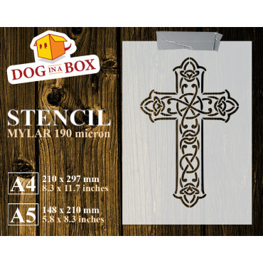 Celtic Cross n.1 - Reusable celtic stencil for wood signs and wall decor