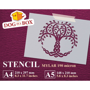 Celtic tree of Life stencil n.5 - Reusable Celtic stencil for wood signs, wall painting, fabrics and home decor