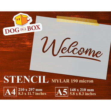 Welcome stencil - Reusable stencil for wood signs, wall painting, fabrics and home decor