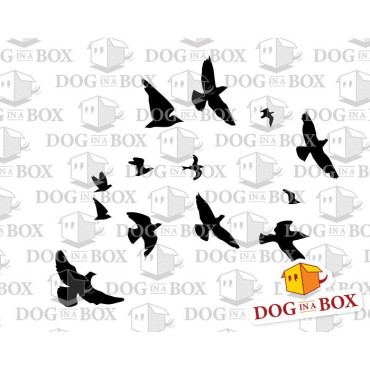 Flying birds stencil n.1 - Reusable birds stencil for wall, wood signs or fabrics.