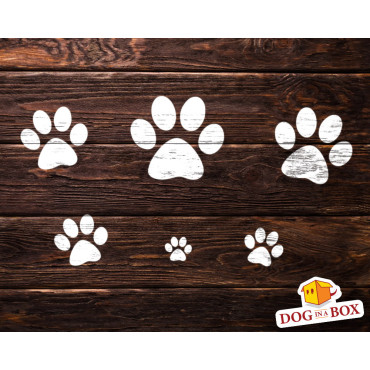 Dog Paw prints stencils - Set of 6 different sizes. Reusable pawprint stencils from 1" to 3.5".