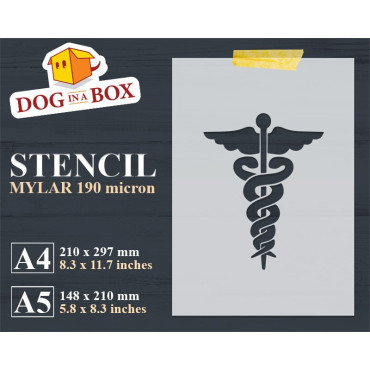Stencil bastone Caduceo -...
