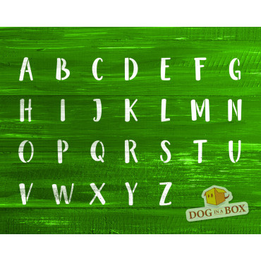 Alphabet stencils font n.15 - Uppercase. Individual letters A to Z, single letter stencils