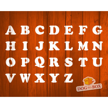 Alphabet stencils font n.16 - Uppercase. Individual letters A to Z, single letter stencils