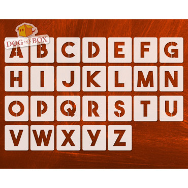 Alphabet stencils font n.17 - Uppercase. Individual letters A to Z, single letter stencils
