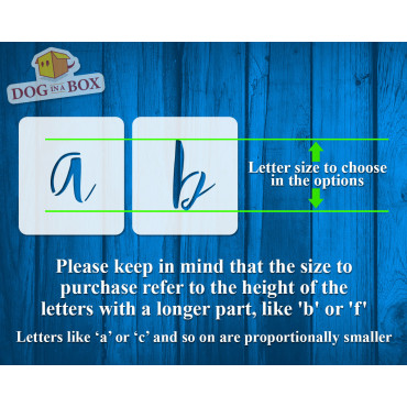 Alphabet Schablonen Schriftart Nr. 18 - Kleinbuchstaben. Einzelbuchstaben A bis Z, Einzelbuchstabenschablonen