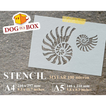 Fossil Seashells stencil -...