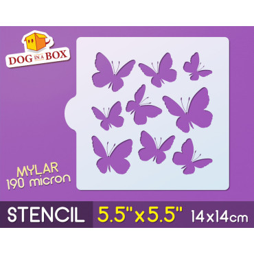 Butterflies stencil - 5.5" x 5.5" stencil for cookies 14 x 14 cm