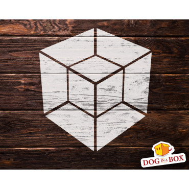 Hypercube stencil - Reusable cube stencil for geek guys. 4 dimension cube stencil