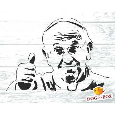 Pope Francis stencil - Papa Francesco stencil. Reusable Christian stencil for catechism and churches.