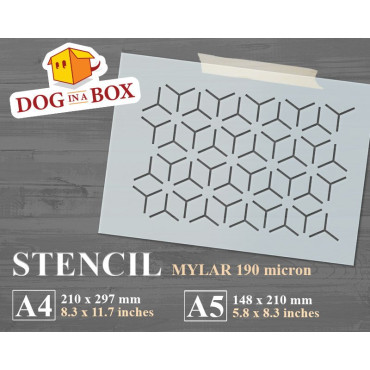 Pattern stencil n.2 - Reusable cubes stencil, seamless geometric patter for walls and fabrics