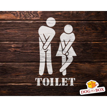 Toilet stencil n.1 - Funny toilet sign stencil. Reusable funny loo stencil for doors and walls