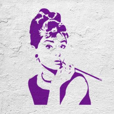 Audrey Hepburn stencil - Reusable stencil for wood signs, wall painting, fabrics and home decor