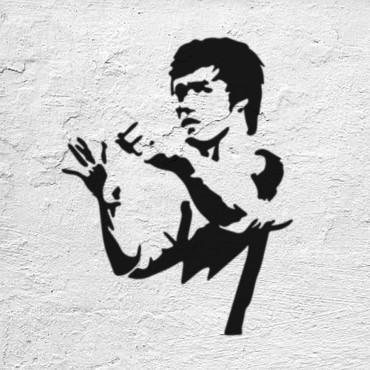 Bruce Lee stencil n.1 - Reusable Kung Fu stencil for wood signs, wall painting, fabrics and home decor