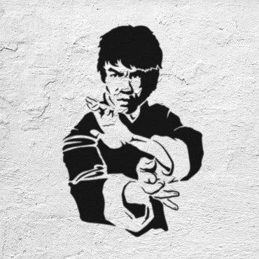 Bruce Lee stencil n.2 - Reusable Kung-Fu stencil for wood signs, wall painting, fabrics and home decor