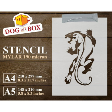 Panther stencil - Reusable black panther stencil for wood signs, walls or fabrics.