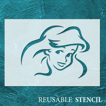 Princess Ariel stencil n.1 - Disney Little Mermaid reusable stencil for nursery decoration