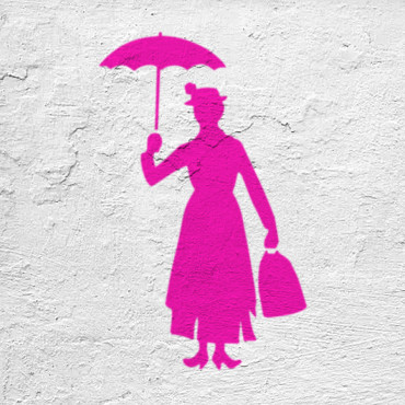 Mary Poppins stencil n.1 - Disney Cartoon and movie stencil for nursery decoration