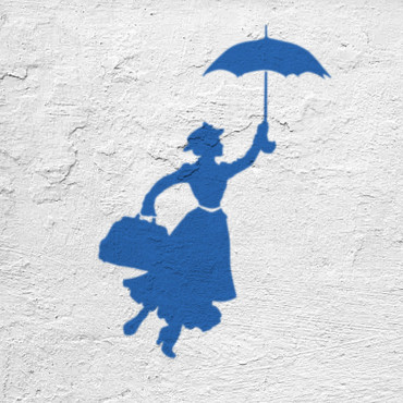 Mary Poppins stencil n.2 - Disney Cartoon and movie stencil for nursery decoration