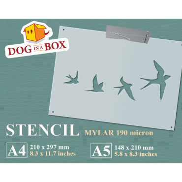 Flying birds stencil n.3 - Reusable swallows stencil for wall decor