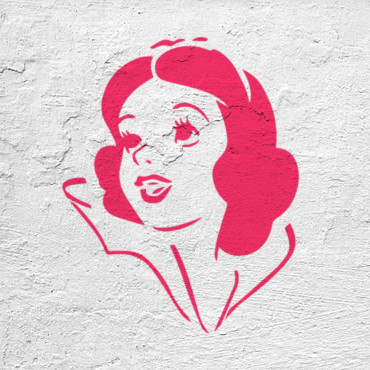 Princess Snow White stencil n.2 - Disney Fairy Tale stencil for nursery decoration and wall painting.