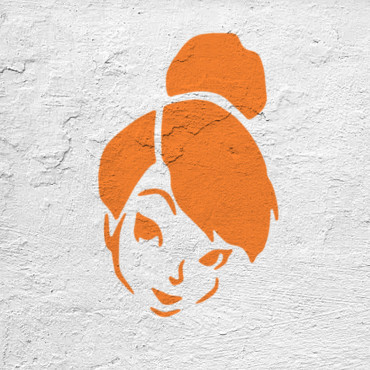 Tinker Bell stencil n.1 - Fairy Tale and Peter Pan stencil for nursery decoration and wall painting.