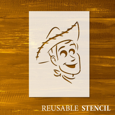 Toy cowboy stencil n.1 - Cartoons and Toys stencil for nursery decoration and wall painting.