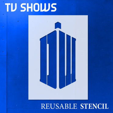 Doctor Who stencil n.1 - Tardis Phone box stencil. Sci-fi tv series stencil for geek and neerd room decor