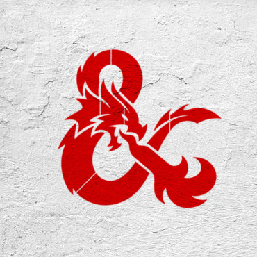 Dungeons and Dragons stencil n.1 - Fantasy stencil. Board game stencil for nerd and geek creeks.