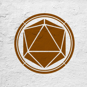 Dungeons and Dragons stencil n.2 - Twenty faces dice stencil. Board game stencil for nerd and geek creeks.